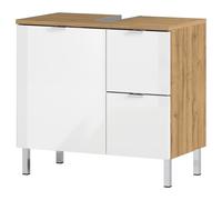 Germania Armoire sous lavabo GW-Mauresa 60x34x56 cm blanc et chêne petit-fils