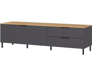 Germania Buffet Bas 1472-549 GW-California, en Imitation Graphite/chêne navarra, avec Fermeture Automatique des tiroirs, 164 x 47 x 47 cm (l x h x p)