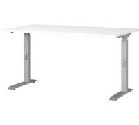 Germania Bureau 7904-639, en Blanc/Argent, réglable en Hauteur, 140 x 91 x 80 cm (LxHxP)