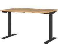 Germania Bureau 7907-593, en Chêne de Navarra repro/Noir, réglable en Hauteur par câble, 120 x 120 x 80 cm (LxHxP)