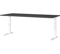 Germania Bureau 7912-569, en Graphite/Blanc, réglage de Hauteur Moyenne, 180 x 91 x 80 cm (LxHxP)