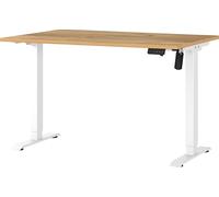 Germania Bureau 8022-242, en Chêne de Navarra/Blanc, réglable en Hauteur électroniquement, 120 x 119 x 80 cm (LxHxP)