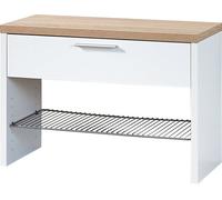 GERMANIA DIE MÖBELMACHER Banc à Chaussures 3192-178 GW-Top, en Blanc/Chêne-Sonoma-repro, 76 x 53 x 35 cm (l/h/p)