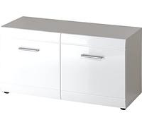 GERMANIA DIE MÖBELMACHER Banc à Chaussures 3576-84 GW-Adana, en Blanc, façades Brillantes avec fraisage de rainures, 96 x 51 x 39 cm (l/h/p)