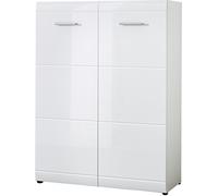 GERMANIA DIE MÖBELMACHER Meuble à Chaussures 3524-84 GW-Adana, en Blanc, façades Brillantes avec fraisage de rainures, 90 x 120 x 36 cm (l/h/p)
