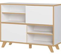 Germania Étagère 4170-513 GW-Helsinki, en Blanc/Chêne-Navarra repro, du Design scandinave, 120 x 92 x 40 cm (lxhxp)