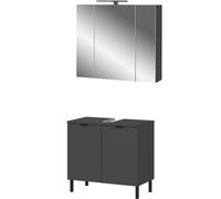 Germania Set de Bain 9919-547 2 pièces GW-Arcena, en Graphite, avec Pieds en métal, 76 x 200 x 34 cm (LxHxP)