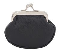 GERMANUS Baerbel Portefeuille pour femme en cuir avec fermeture à barrette, noir, Noir , Taille unique, Classique