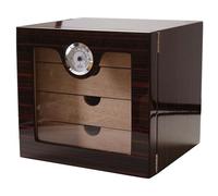 GERMANUS Humidor Cave à cigares en Bois avec veines Noir