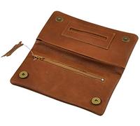 GERMANUS La blague à tabac spacieuse Corfuscus - Fabriquée en UE - En cuir, Tabac.