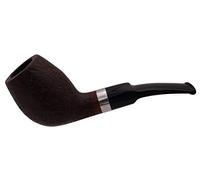 GERMANUS Pipe à tabac avec étui, Devil Anse 10088-2 - Made in Italy - recouverte de pipe à tabac, nettoyant et filtres, sablée, marron