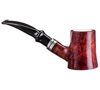 GERMANUS Pipe à tabac fabriquée en Italie avec insert en mousse de mer et sac à pipe, filtre de 9 mm, n° 17