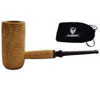 GERMANUS Pipe à tabac originale en épi de maïs - Mac Arthur courte droite - avec sac à pipe