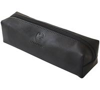GERMANUS Trousse à crayons, cuir, Noir - Fabriquée en UE