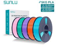 (GERMANY 5KG Mix Colors 9) Filament PLA 3D 1.75mm 5KG Filaments 3D en plastique PLA multicolores soigneusement plaies avec bobine réutilisable pour la plupart des imprimantes 3D FDM