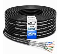 Germany B.e.s.t Câble d'installation CAT 7 Outdoor 25 m Duplex Best Gigabit - Câble réseau en cuivre - LAN 1000 MHz S/FTP - Catégorie 7