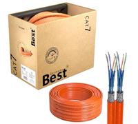 Germany B.e.s.t Câble réseau duplex CAT 7 - 100 m - En cuivre - Câble LAN - Câble Ethernet S/FTP - 10 Gbit/s - Catégorie 7 - En cuivre pur - Câble de données PoE+ LSZH