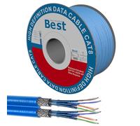 Germany B.e.s.t Câble réseau duplex CAT 8 de 50 m - En cuivre - Câble LAN - Câble Ethernet S/FTP - 40 Gbit/s - Catégorie 8 - En cuivre pur - Câble de données PoE++ LSZH