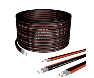 Germany B.e.s.t Câble solaire Duplex 6 mm² - Câble PV 6 mm² - Câble solaire en cuivre photovoltaïque - 50 m - Noir et rouge