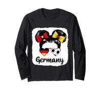 Germany Drapeau de la Allemagne Fille Supporters Allemands Manche Longue