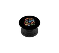 Germes et microbes colorés Mignons Dessins animés Sciences biologie PopSockets PopGrip Adhésif