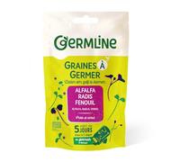GERM'LINE - Graines à Germer Alfalfa, Radis & Fenouil Bio | Saveur Piquante & Anisée | Riche en Protéines & Fibres | Facile à Cultiver | Sachet 150g | Fabrication Française