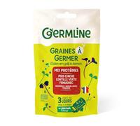 Germline - Graines à Germer Mix Protéines Bio | Pois Chiche, Lentille & Fenugrec | Riche en Protéines & Fibres | Facile à Cultiver | Sachet 200g | Fabrication Française