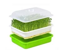 Germoir pour Graines à Germer, Germoir avec Couvercle, Bac de Culture Plastique pour Semis, Plaque Semis Réutilisable, Plantation Germes Automatique Soja Germes Haricot Mungo pour Jardin Maison Bureau