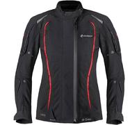Germot MotoQueen imperméable à l’eau dames moto textile veste, noir-rouge, taille 36 pour femmes