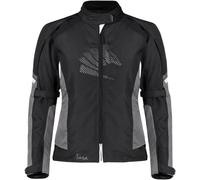 Germot Tara imperméable à l’eau dames moto textile veste, noir-gris-blanc, taille 46 pour femmes