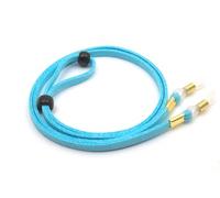 GERNEO® - Kuba - Cordon pour lunettes aspect daim - Sangle lunettes unisexe en cuir synthétique pour lunettes de soleil et de lecture - Supports dorés (Bleu Clair)
