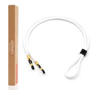GERNEO® - L'original - Florence - Cordon de lunettes de qualité supérieure pour lunettes de lecture avec supports argentés - Différentes couleurs - réglable avec câble et logo, Blanc, taille unique