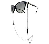 GERNEO® Rome - Chaîne de lunettes résistante à la corrosion et porte-masque - Plaqué or ou argenté - Chaîne de lunettes et cordon de lunettes de soleil et lunettes de lecture de qualité unique, Noir