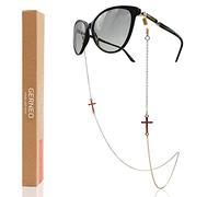GERNEO® Rome - Chaîne de lunettes résistante à la corrosion et porte-masque - Plaqué or ou argenté - Chaîne de lunettes et cordon de lunettes de soleil et lunettes de lecture de qualité unique, or
