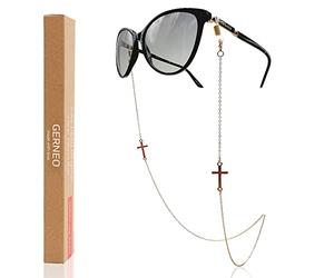 GERNEO® Rome - Chaîne de lunettes résistante à la corrosion et porte-masque - Plaqué or ou argenté - Chaîne de lunettes et cordon de lunettes de soleil et lunettes de lecture de qualité unique, or