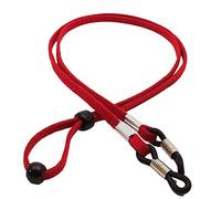GERNEO® - Valencia - Sangle lunettes de haute qualité, aspect daim - cordon lunette unisexe en cuir synthétique pour lunettes de soleil et de lecture - fermoir argenté (Rouge)