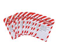 Gernie Etiquettes de Sécurité, 10 Pièces Double Face, Rouge, PVC, Rectangulaire, Verrouillage, Danger, Avertissement, Industrielles, Maintenance