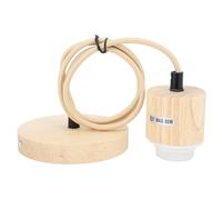 gernie Kit de Suspension en Bois, Support D'ampoule à Suspension en Bois E27, Support de Lampe Suspendu Vintage, Douille de Lampe E27, Douille de Base de Suspension de Plafond en Bois