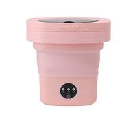 gernie Machine à Laver Portable, Mini Laveuse Pliante de 6,5 L Machine à Laver Pliante Portable Nettoyage en Profondeur Lavage et Essorage avec Tube d'eau pour (Pink)
