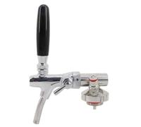 GeRnie Mini fût de bière en acier inoxydable, verrouillage à bille, lance à bière avec contrôle de débit européen, robinet de bière comprenant un tuyau en Silicone de 30cm(Color:With Faucet)