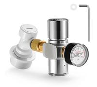 GeRnie Régulateur de Co2 for Brassage à Domicile avec Kit de déconnexion de Verrouillage de Boule de gaz, Mini Chargeur de Co2 0-60 PSI, Accessoires gazéifiés for fût de bière de Brassage