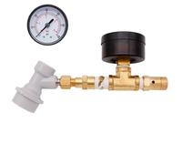 GeRnie Valve de Spunding à Verrouillage à Bille avec jauge, Ensemble de soupape de surpression réglable avec jauge, équipement de Brassage de bière(0-60 psi)