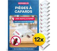 Gerobug Piège à cafards Professionnel 12 pièces - Piège à Colle pour surveiller Les cafards I Piège à cafards, vermine et blattes