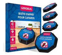 Gerobug piege cafard professionnel 4 pièces - produit anti cafard puissant professionnel, boites pour cafards et blattes avec un puissant attractif et un effet longue durée produit cafard