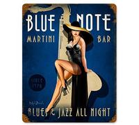 Geroclonup Blue Note Jazz Club Plaque en métal vintage décorative rétro Coffee Bar 40,6 x 30,5 cm