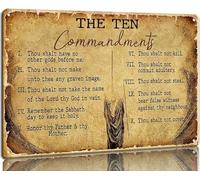 Geroclonup Décoration murale avec verset de la Bible - 10 commandements - 20,3 x 30,5 cm - Cadeau chrétien pour bureau - Affiches religieuses pour salon - 30 x 40 cm