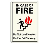 Geroclonup In Case Of Fire Sign Do Not Use Elevators Glow in the Dark - 1 lot de 20,3 x 30,5 cm, résistant aux intempéries et à la décoloration, intérieur et extérieur pour entreprise, école, bureau,