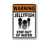 Geroclonup Panneau d'avertissement méduse « Stay Out of Water » - 30 x 40 cm - En aluminium réfléchissant - Résistant à la décoloration - Imperméable - Utilisation en intérieur ou en extérieur