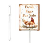 Geroclonup Panneau de cour avec piquets de 20 x 30 cm en aluminium robuste pour la vente d'œufs à vendre, panneau frais de ferme pour les quartiers de rue, pelouse, quartiers