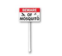 Geroclonup Panneau de cour « Beware Of Mosquito » avec piquet en métal de 20,3 x 30,5 cm, panneau de pelouse robuste en aluminium pour une utilisation en extérieur, panneau étanche pour pelouse, cour,